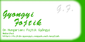 gyongyi fojtik business card