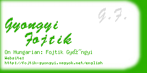 gyongyi fojtik business card